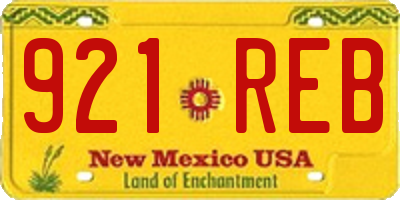NM license plate 921REB