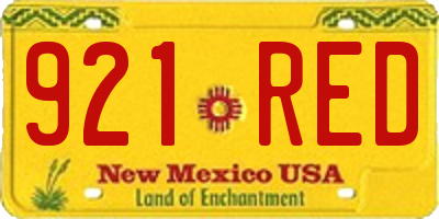 NM license plate 921RED