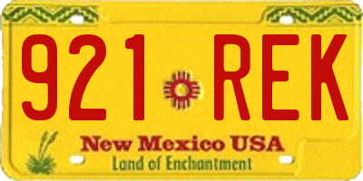 NM license plate 921REK