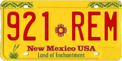 NM license plate 921REM