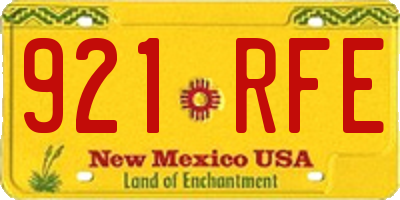 NM license plate 921RFE