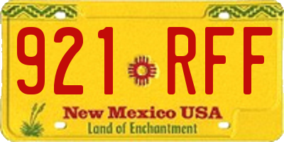 NM license plate 921RFF
