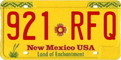 NM license plate 921RFQ