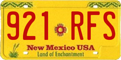 NM license plate 921RFS