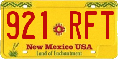 NM license plate 921RFT