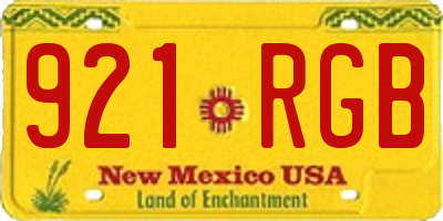 NM license plate 921RGB