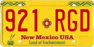 NM license plate 921RGD