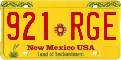 NM license plate 921RGE