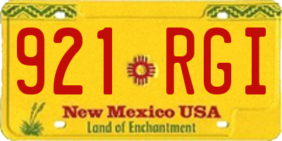 NM license plate 921RGI