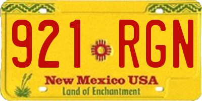 NM license plate 921RGN