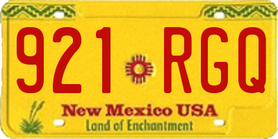 NM license plate 921RGQ