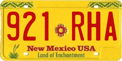 NM license plate 921RHA