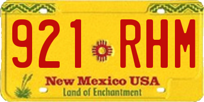 NM license plate 921RHM