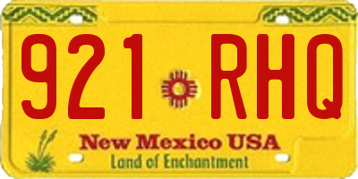 NM license plate 921RHQ