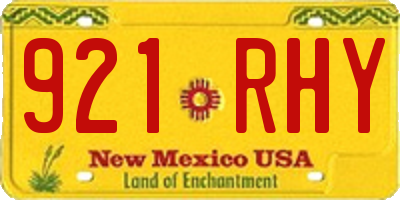 NM license plate 921RHY