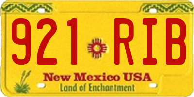 NM license plate 921RIB
