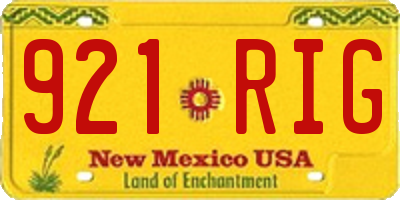 NM license plate 921RIG