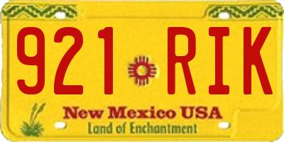 NM license plate 921RIK
