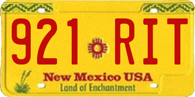 NM license plate 921RIT