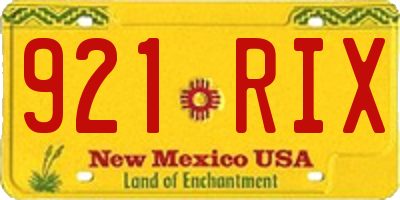 NM license plate 921RIX