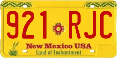 NM license plate 921RJC