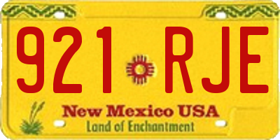 NM license plate 921RJE