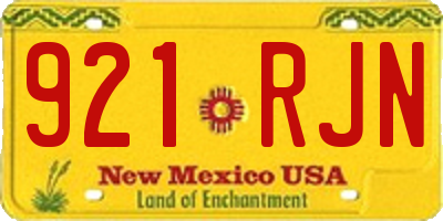 NM license plate 921RJN