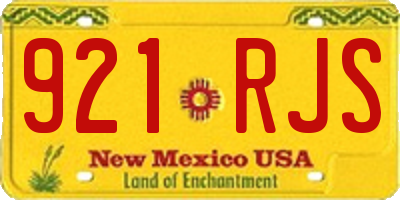 NM license plate 921RJS
