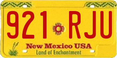 NM license plate 921RJU