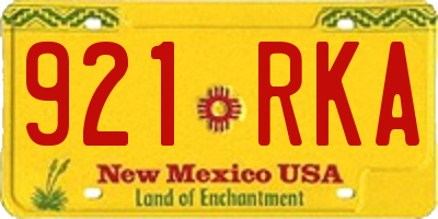 NM license plate 921RKA