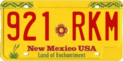 NM license plate 921RKM
