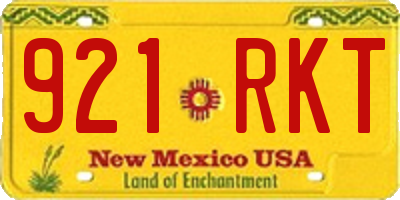NM license plate 921RKT