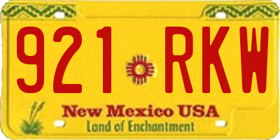 NM license plate 921RKW