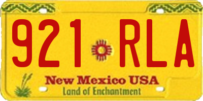 NM license plate 921RLA
