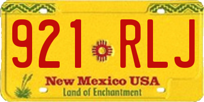 NM license plate 921RLJ
