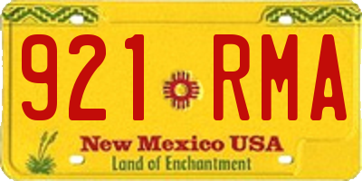 NM license plate 921RMA