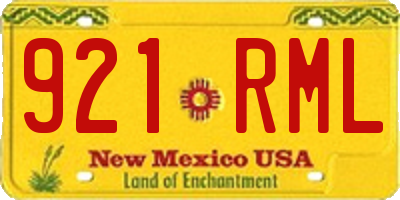 NM license plate 921RML