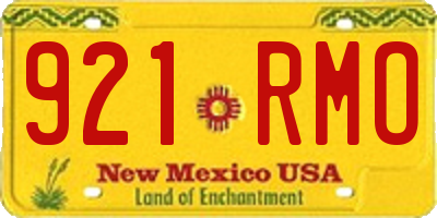 NM license plate 921RMO