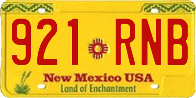 NM license plate 921RNB