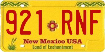 NM license plate 921RNF