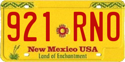 NM license plate 921RNO