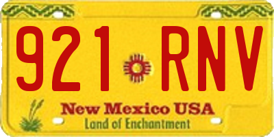 NM license plate 921RNV