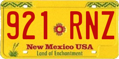 NM license plate 921RNZ