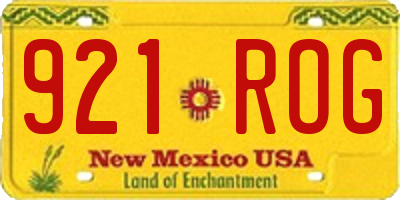 NM license plate 921ROG