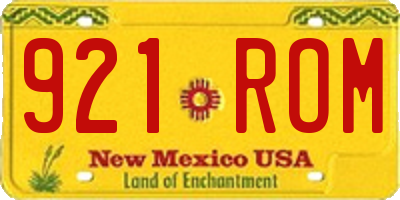 NM license plate 921ROM