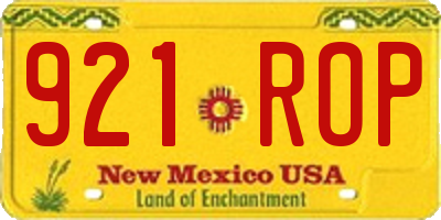 NM license plate 921ROP