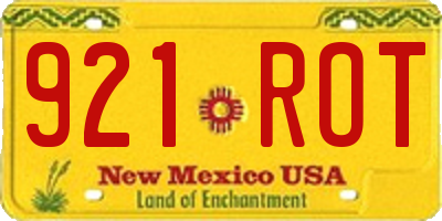 NM license plate 921ROT