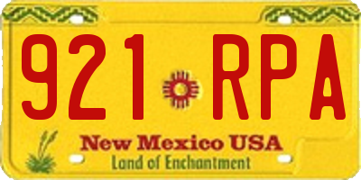 NM license plate 921RPA