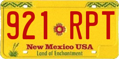 NM license plate 921RPT