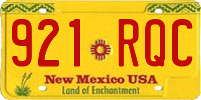 NM license plate 921RQC